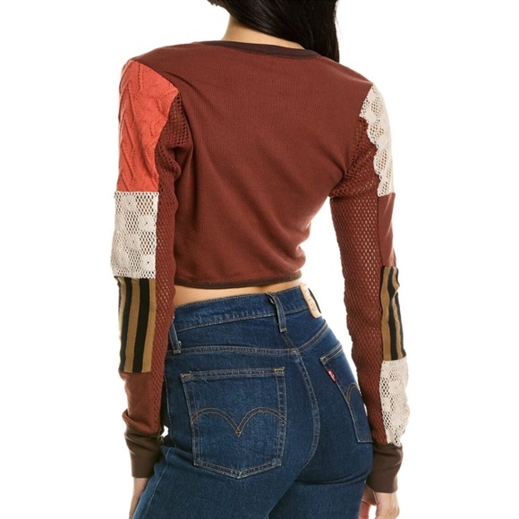 Free People Pieces Of Me Patchwork Boho Top Size Small - Picture 4 of 16